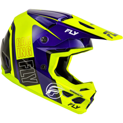 Fly Racing Kinetic Rally Helmet Hi-Vis/Blue/Black - Right Side View