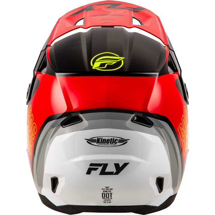 Fly Racing Kinetic Rally Helmet Red/Black/White - Rear View