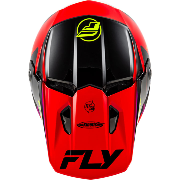 Fly Racing Kinetic Rally Helmet Red/Black/White - Top Down View