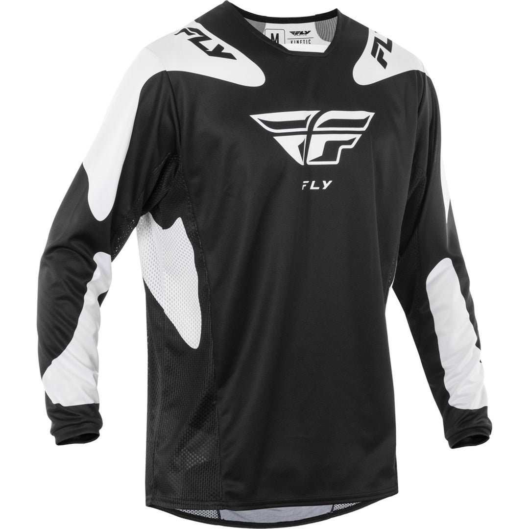 Fly Racing Kinetic Sym Jersey Black/White - Front View