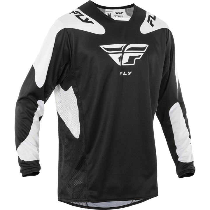 Fly Racing Kinetic Sym Jersey Black/White - Front View