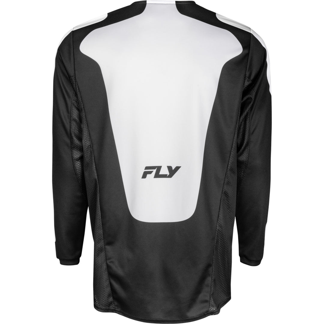Fly Racing Kinetic Sym Jersey Black/White - Rear View