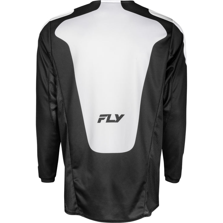 Fly Racing Kinetic Sym Jersey Black/White - Rear View