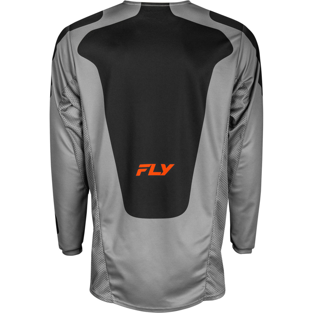 Fly Racing Kinetic Sym Jersey Grey/Orange/Black - Rear View