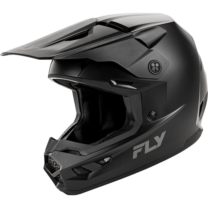 Fly Racing Kinetic Solid Helmet Matte Black - Front Left Side View