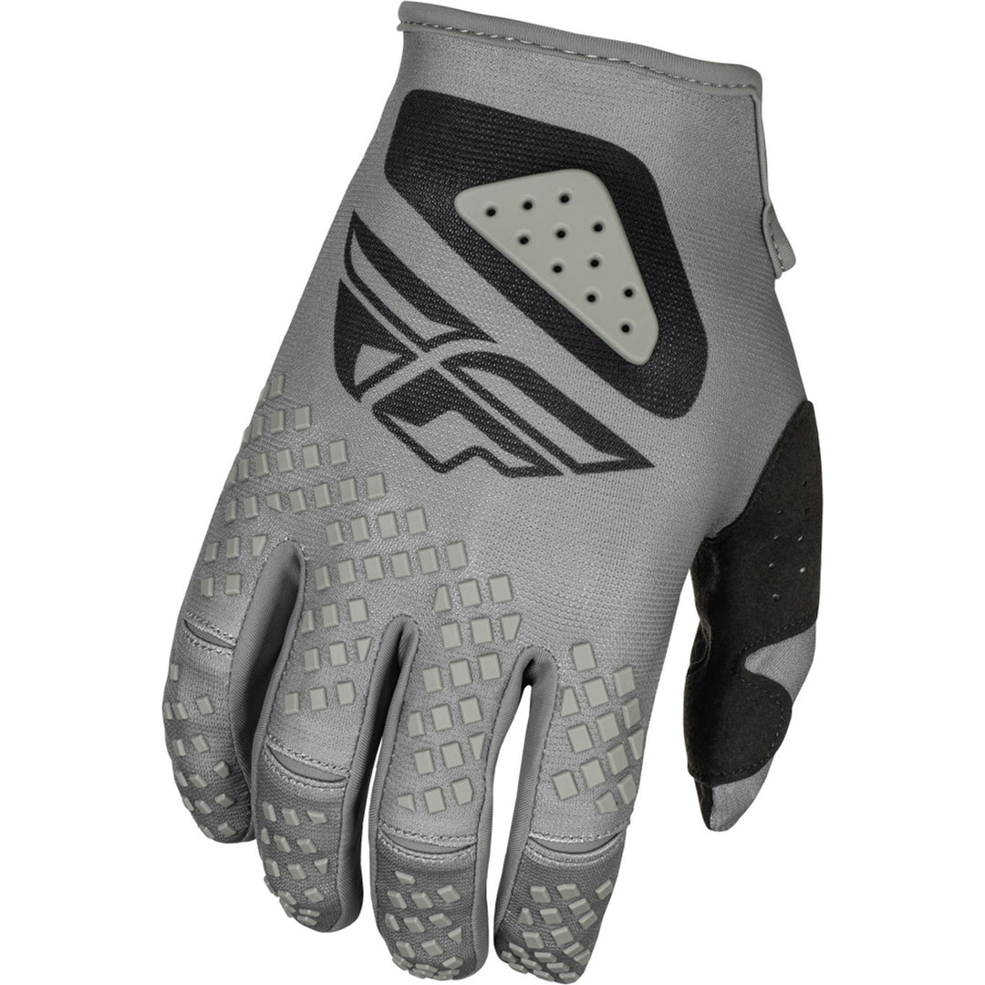 Fly Racing Kinetic Sym Gloves Grey/Black - Back of Right Hand View