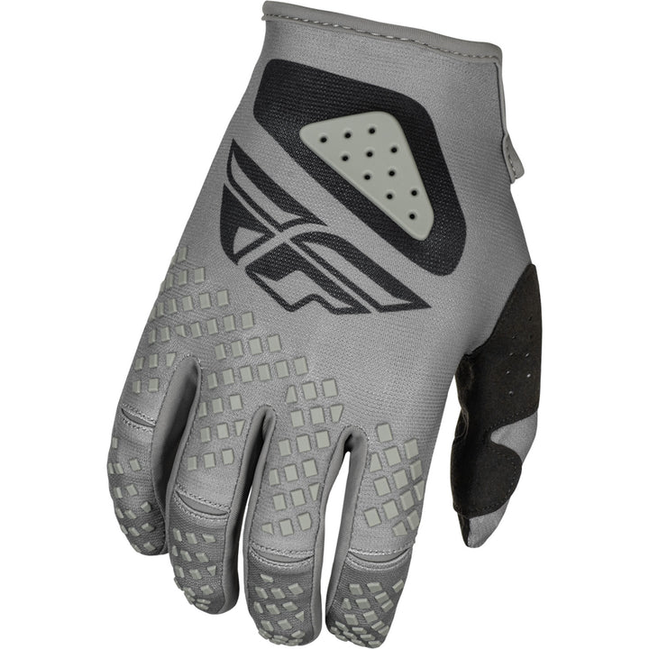 Fly Racing Kinetic Sym Gloves Grey/Black - Back of Right Hand View