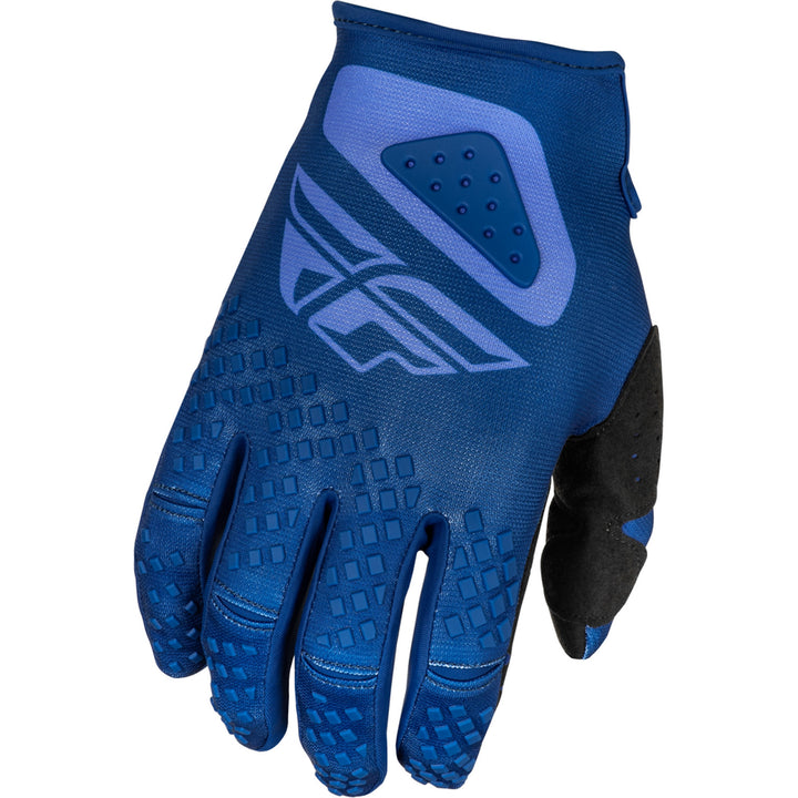 Fly Racing Kinetic Sym Gloves Ultramarine/Dark Blue - Back of Right Hand View