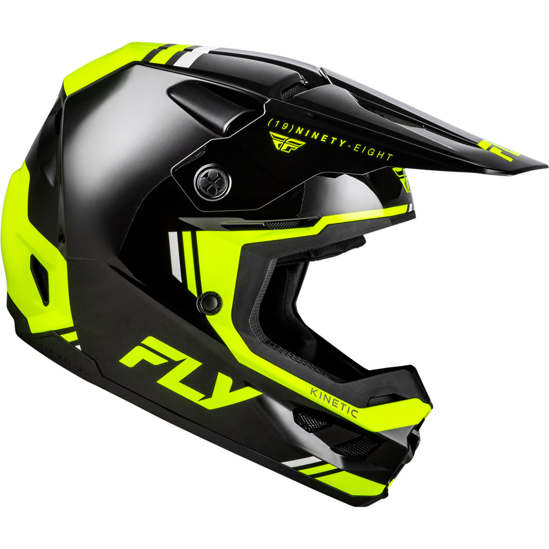 Fly Racing Kinetic Verdict Helmet Black/Hi-Vis/Grey - Right Side View