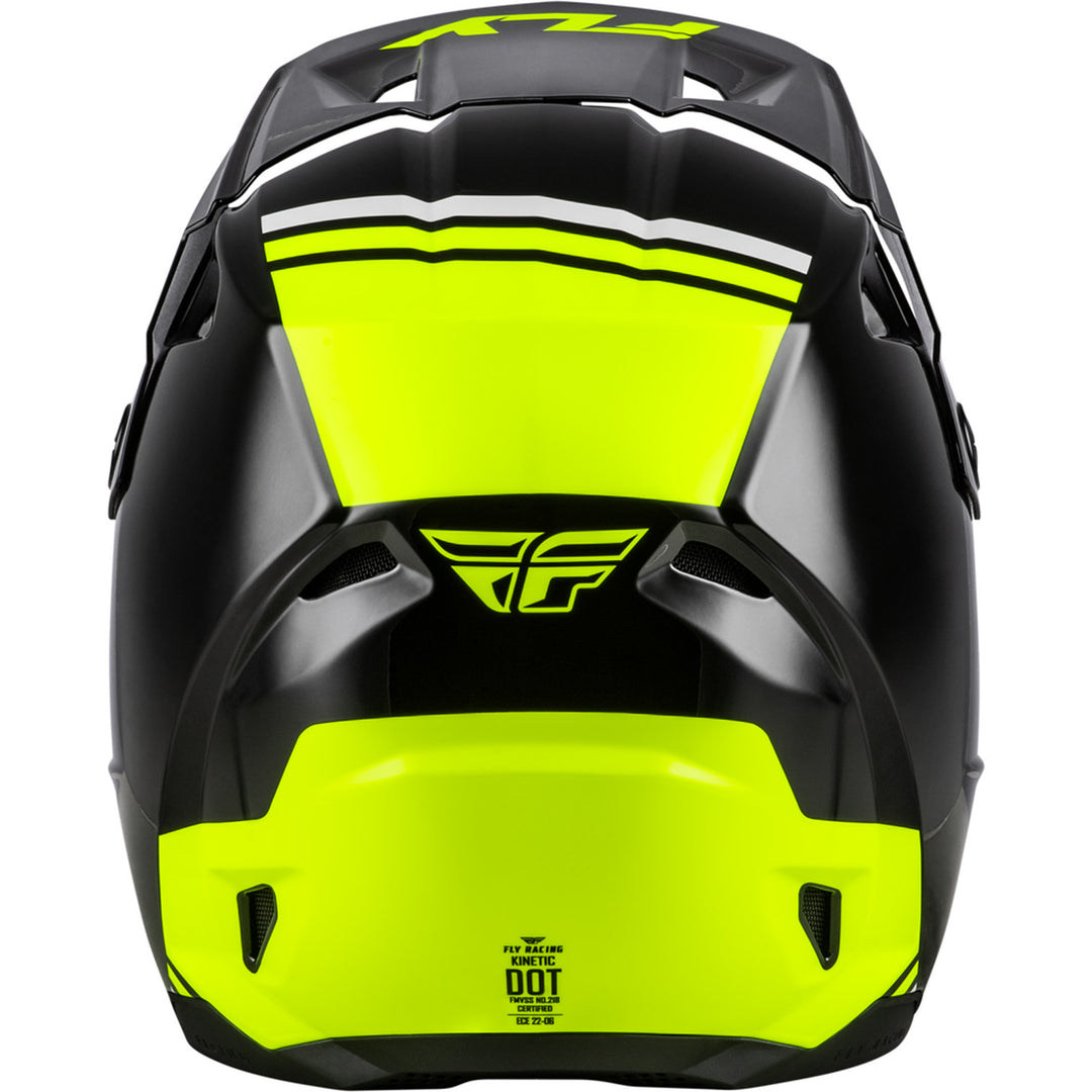 Fly Racing Kinetic Verdict Helmet Black/Hi-Vis/Grey - Rear View