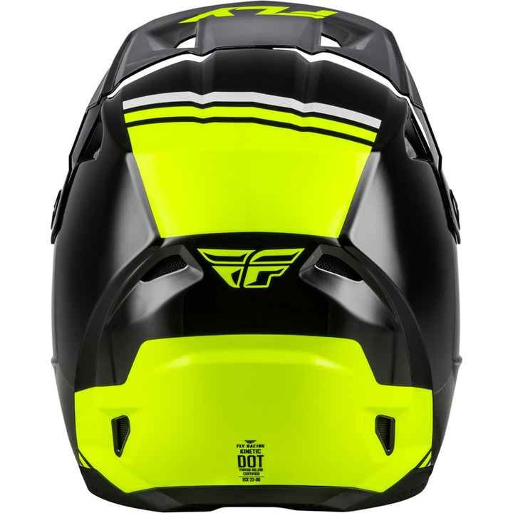 Fly Racing Kinetic Verdict Helmet Black/Hi-Vis/Grey - Rear View
