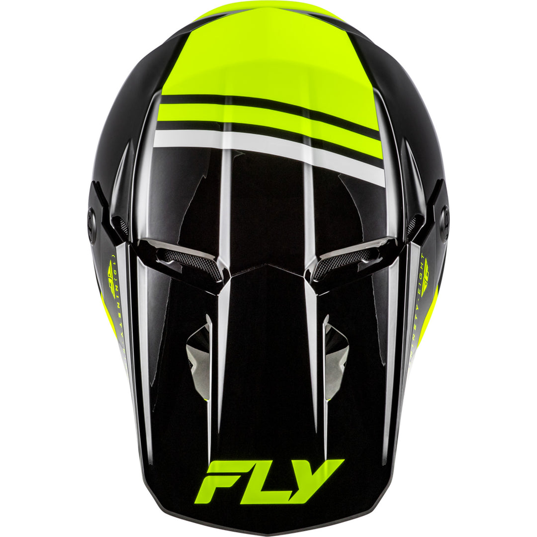 Fly Racing Kinetic Verdict Helmet Black/Hi-Vis/Grey - Top Down View