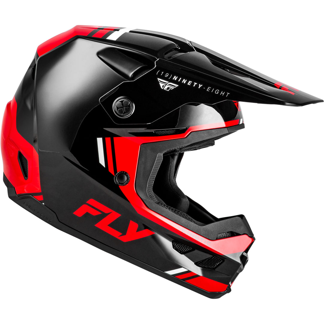 Fly Racing Kinetic Verdict Helmet Black/Red/White - Right Side View