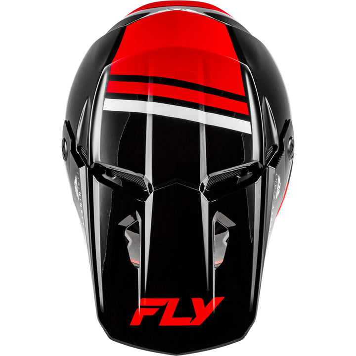Fly Racing Kinetic Verdict Helmet Black/Red/White - Top Down View