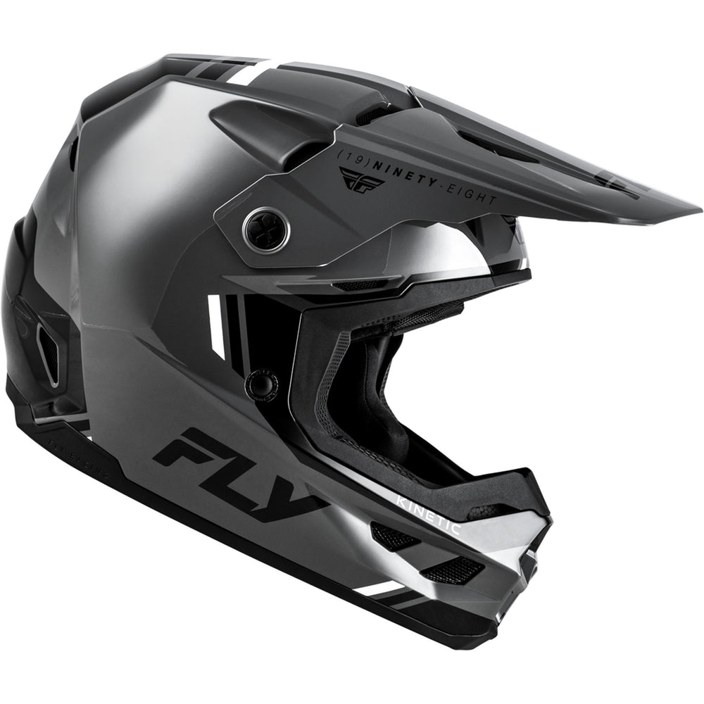 Fly Racing Kinetic Verdict Helmet Grey/Black/White - Right Side View