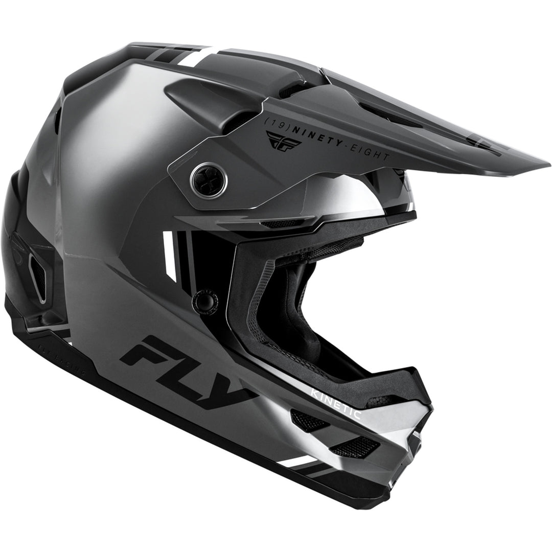 Fly Racing Kinetic Verdict Helmet Grey/Black/White - Right Side View