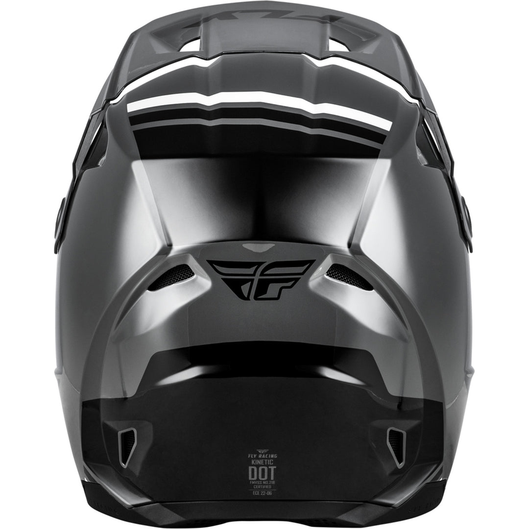 Fly Racing Kinetic Verdict Helmet Grey/Black/White - Rear View