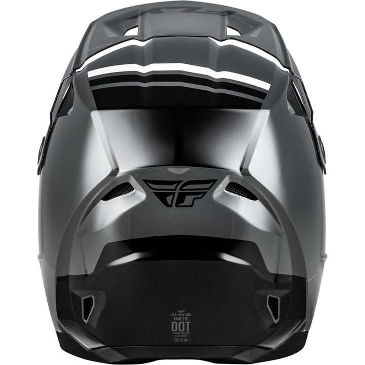 Fly Racing Kinetic Verdict Helmet Grey/Black/White - Rear View