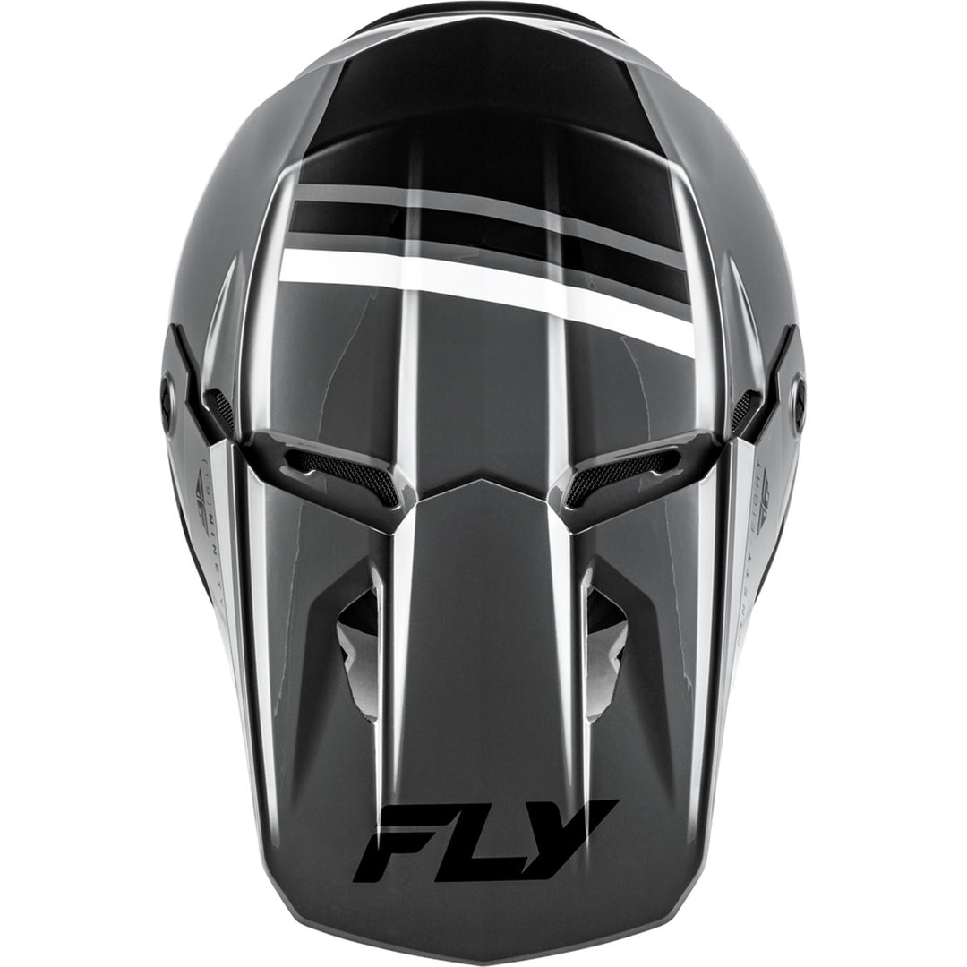 Fly Racing Kinetic Verdict Helmet Grey/Black/White - Top Down View