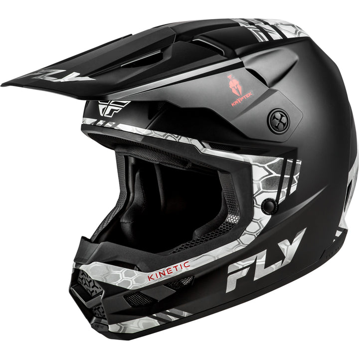 Fly Racing Kinetic Verdict Kryptek Helmet Black/Grey - Front Left Side View