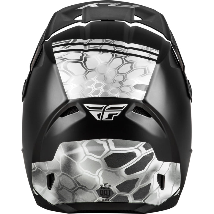 Fly Racing Kinetic Verdict Kryptek Helmet Black/Grey - Rear View