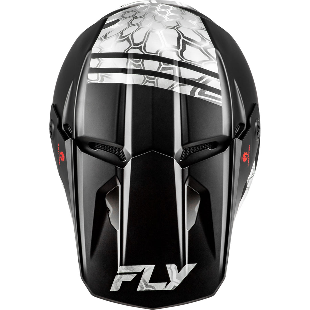 Fly Racing Kinetic Verdict Kryptek Helmet Black/Grey - Top Down View