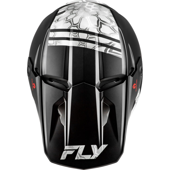 Fly Racing Kinetic Verdict Kryptek Helmet Black/Grey - Top Down View