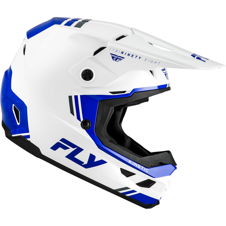Fly Racing Kinetic Verdict Helmet White/Blue/Grey - Right Side View