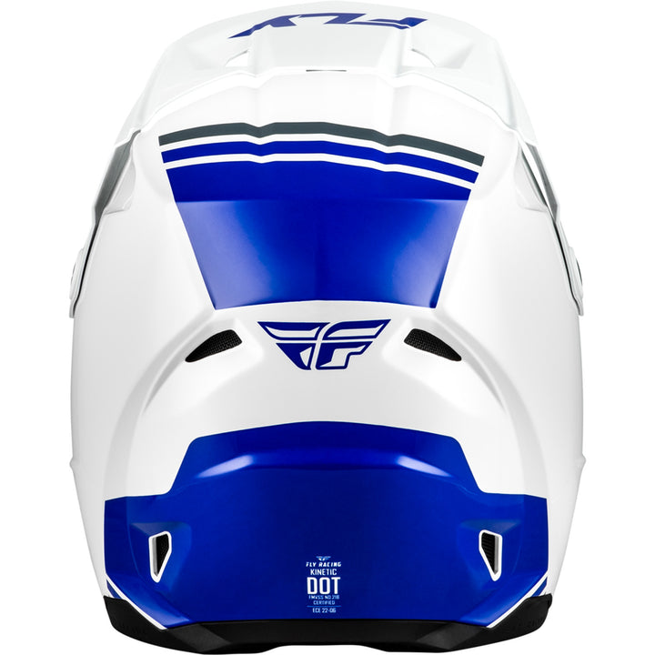 Fly Racing Kinetic Verdict Helmet White/Blue/Grey - Rear View