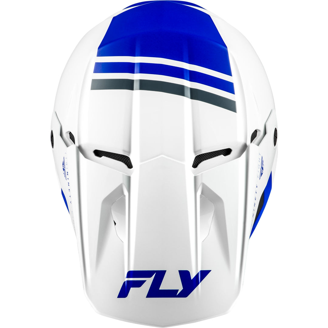 Fly Racing Kinetic Verdict Helmet White/Blue/Grey - Top Down View