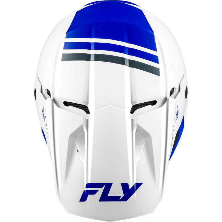 Fly Racing Kinetic Verdict Helmet White/Blue/Grey - Top Down View