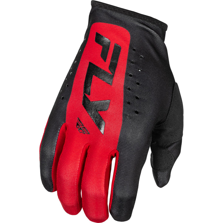 Fly Racing Lite Gloves Black/Red - Back of Hand View