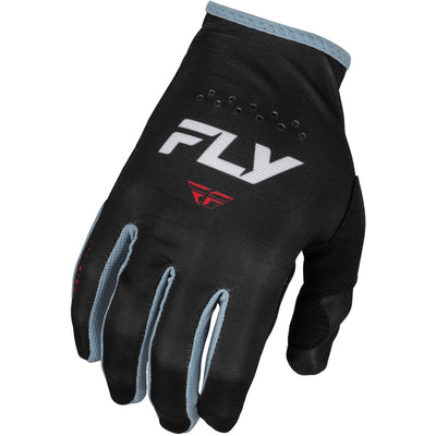 Fly Racing Lite Gloves Black/White/Red - Back of Hand View