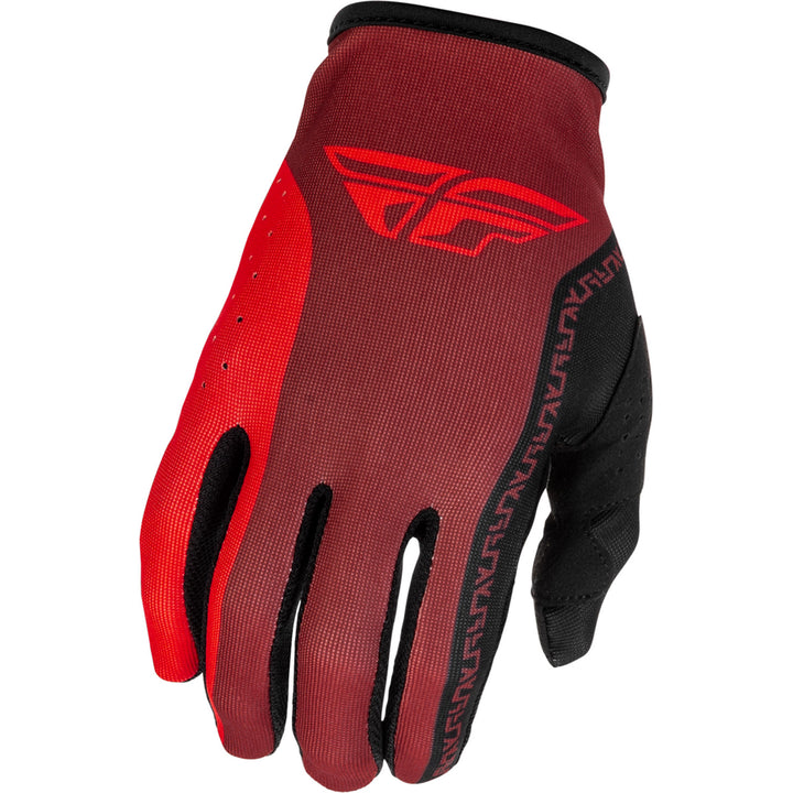 Fly Racing Lite Gloves Black/Red - Back of Hand View