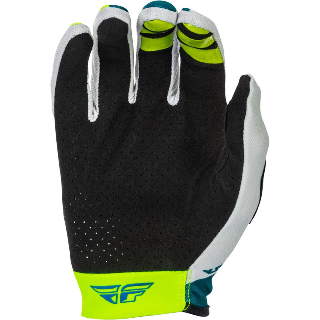 Fly Racing Lite Gloves Grey/Lime/Teal - Palm View