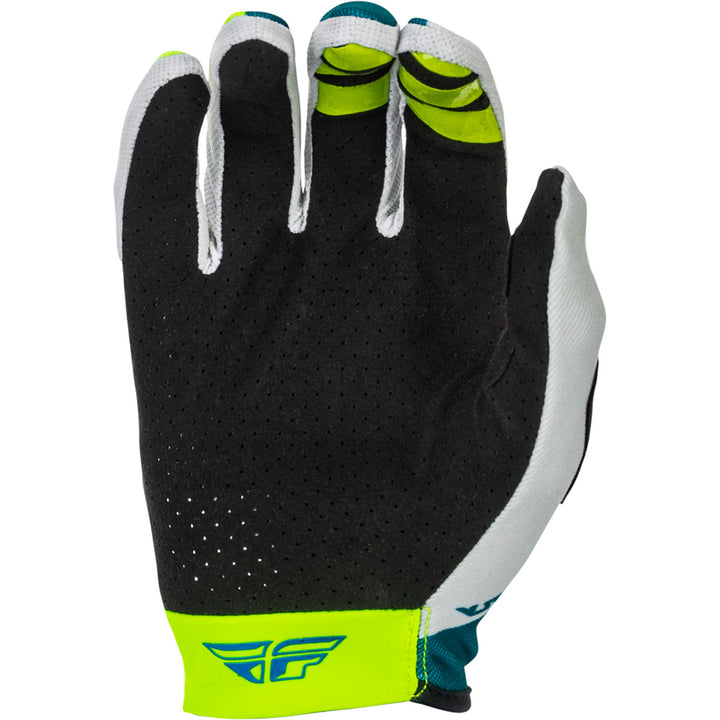 Fly Racing Lite Gloves Grey/Lime/Teal - Palm View