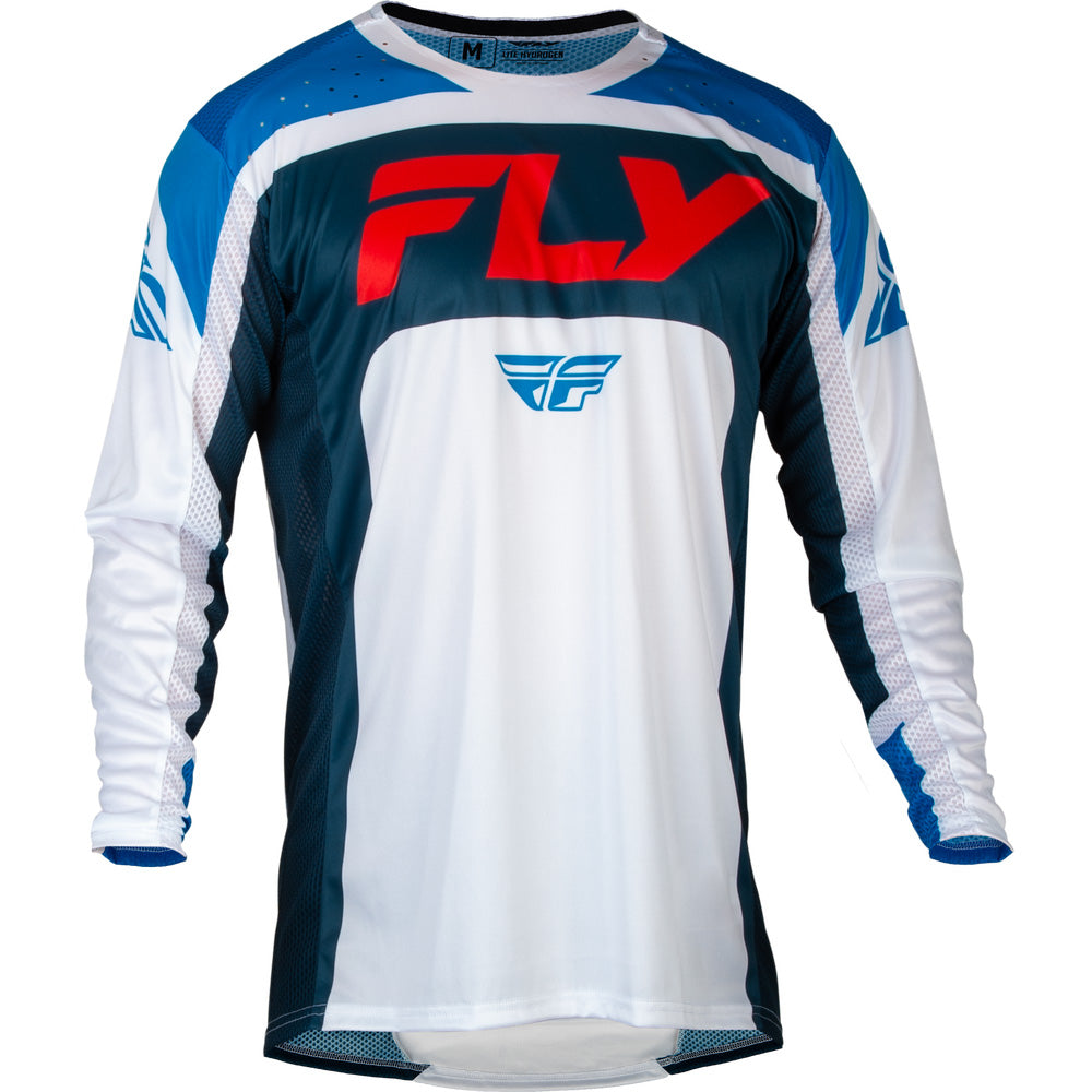 Fly Racing Lite Jersey Red/White/Navy - Front View