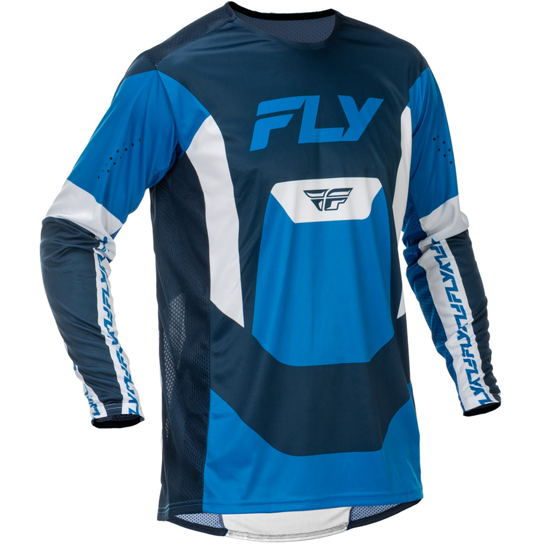 Fly Racing Lite Jersey Blue/White - Front View