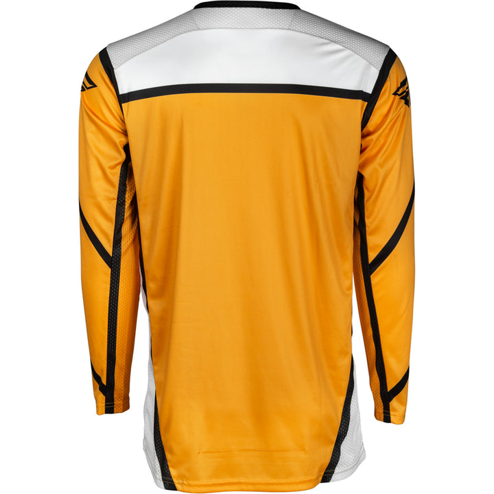 Fly Racing Lite Jersey White/Black/Mustard - Rear View
