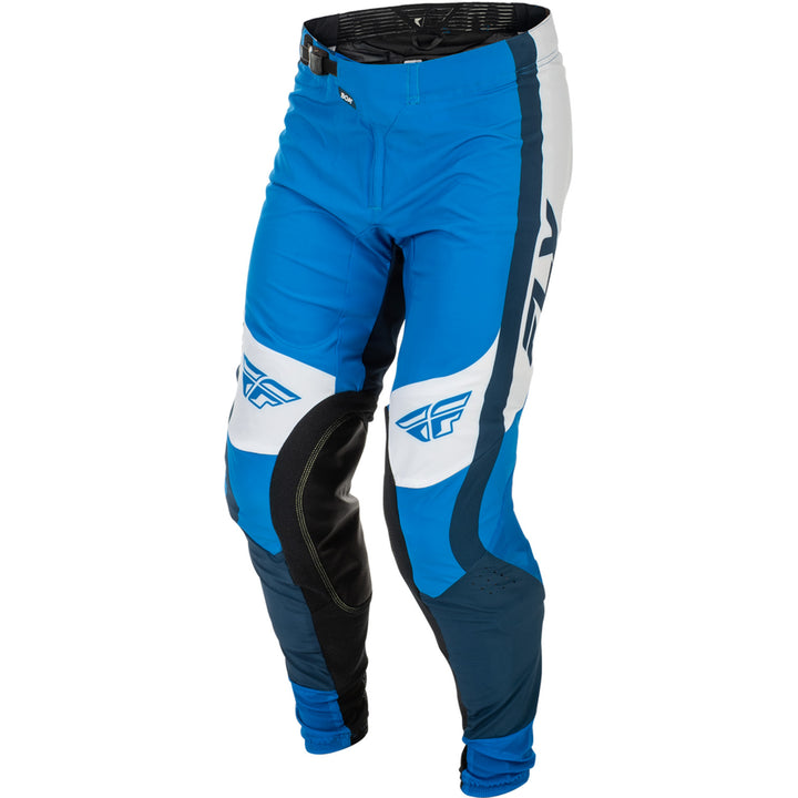 Fly Racing Lite Pants Blue/White - Front Left Side View