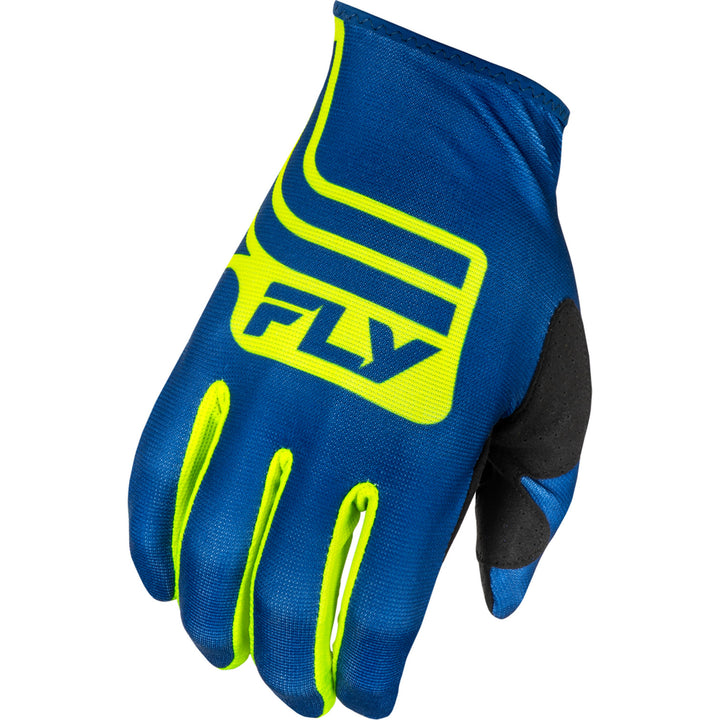 Fly Racing Lite Lancer Gloves Navy/Hi-Vis - Back of Hand View