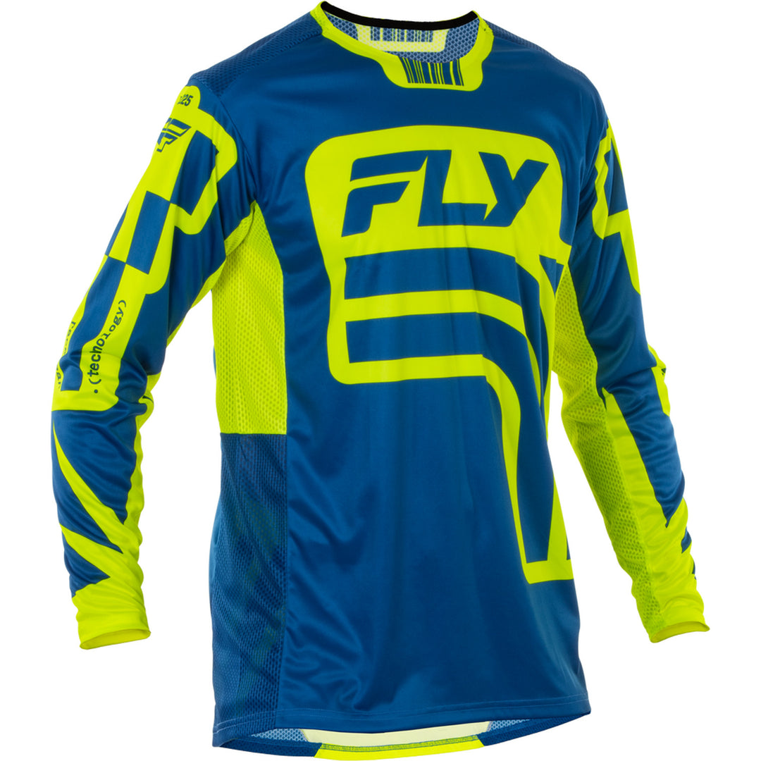 Fly Racing Lite Lancer Jersey Navy/Hi-Vis - Front View