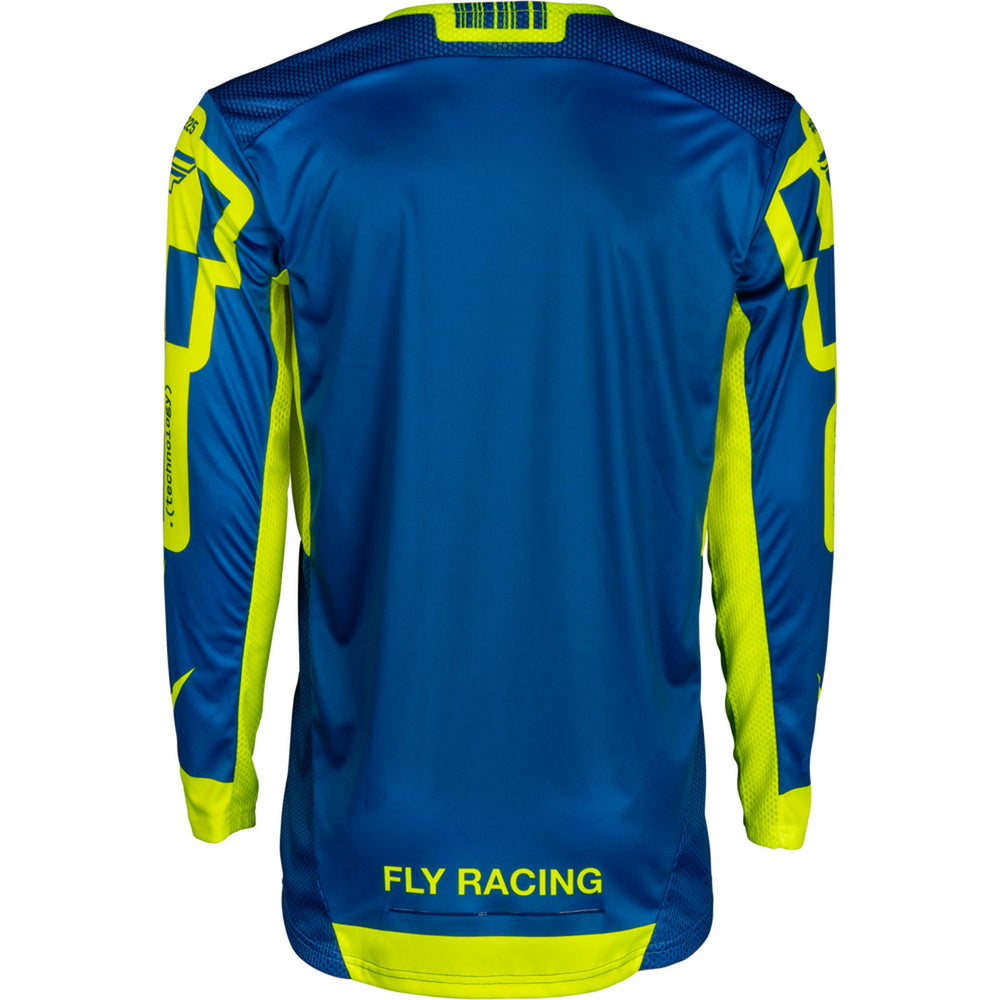 Fly Racing Lite Lancer Jersey Navy/Hi-Vis - Rear View
