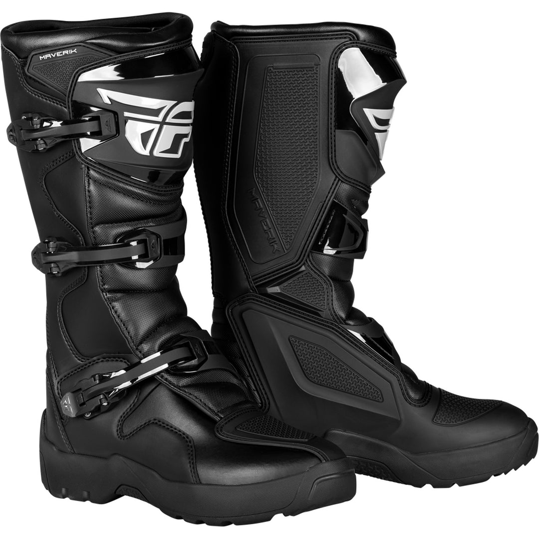 Fly Racing Maverik Enduro LT Boots Black - Front Side View of Pair