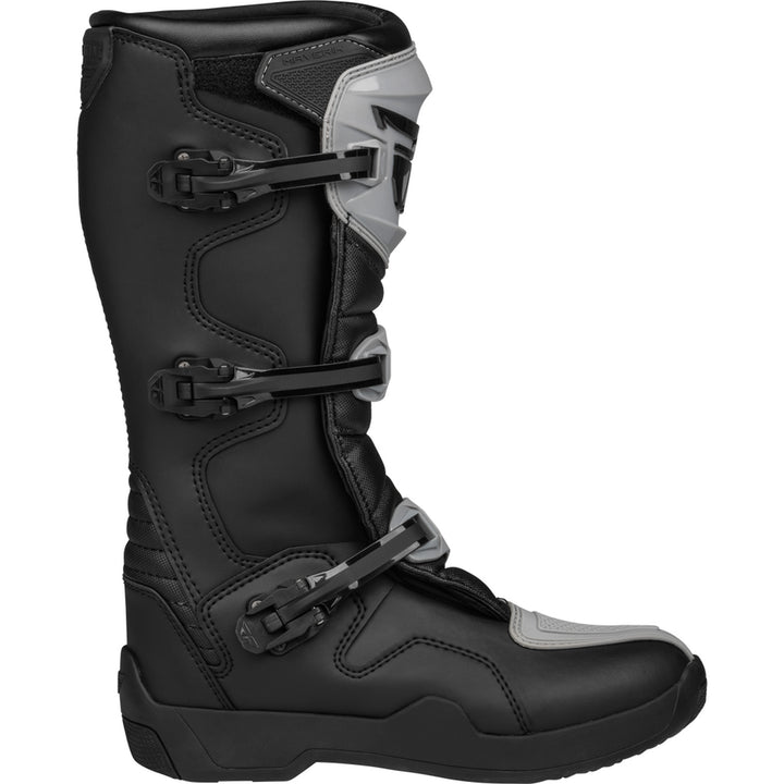 Fly Racing Maverik LT Boots Grey/Black - Outer Side View