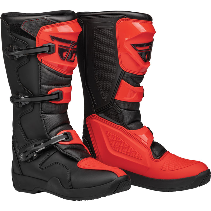 Fly Racing Maverik LT Boots Red/Black - Front Side View of Pair