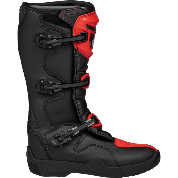 Fly Racing Maverik LT Boots Red/Black - Outer Side View