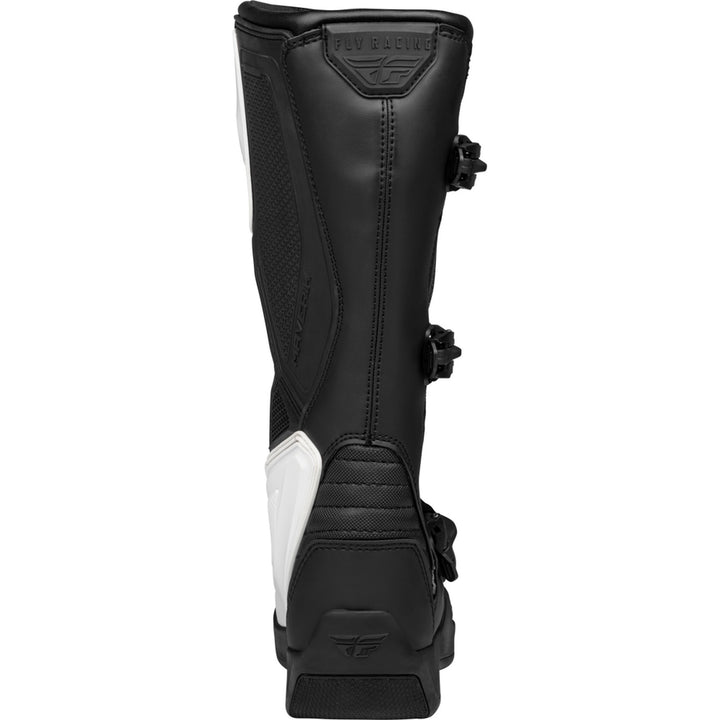Fly Racing Maverik LT Boots White/Black - Rear View