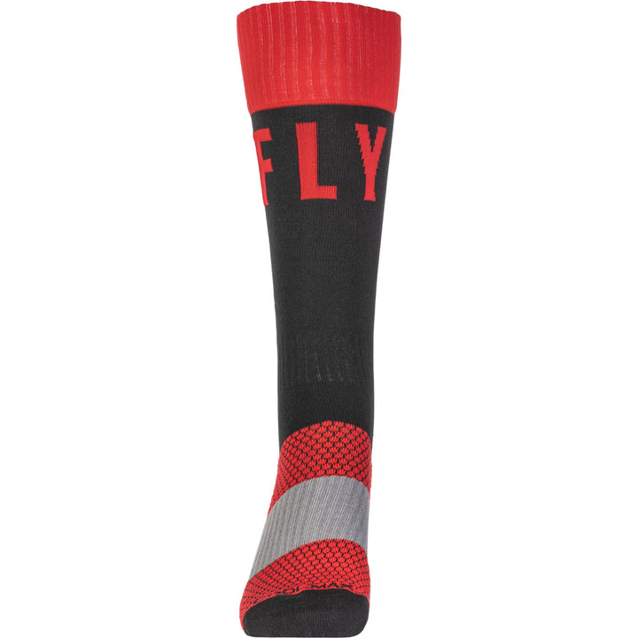 Fly Racing MX Pro Socks Red/Black - Front View