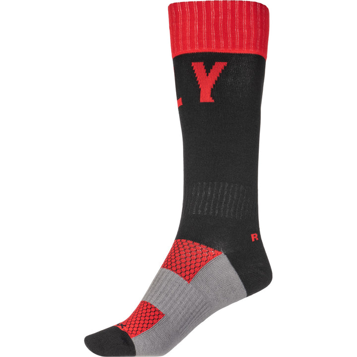 Fly Racing MX Pro Socks Red/Black - Inner Side View